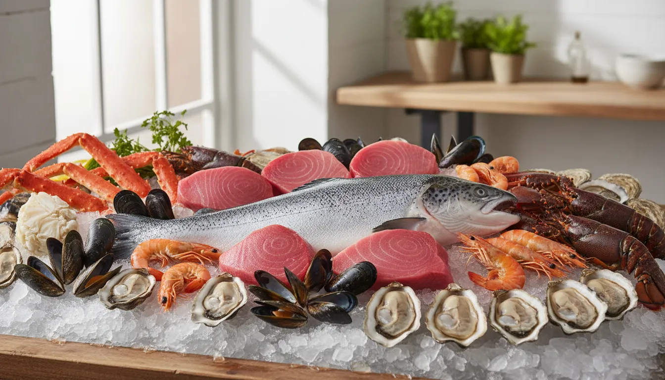 Fresh seafood display