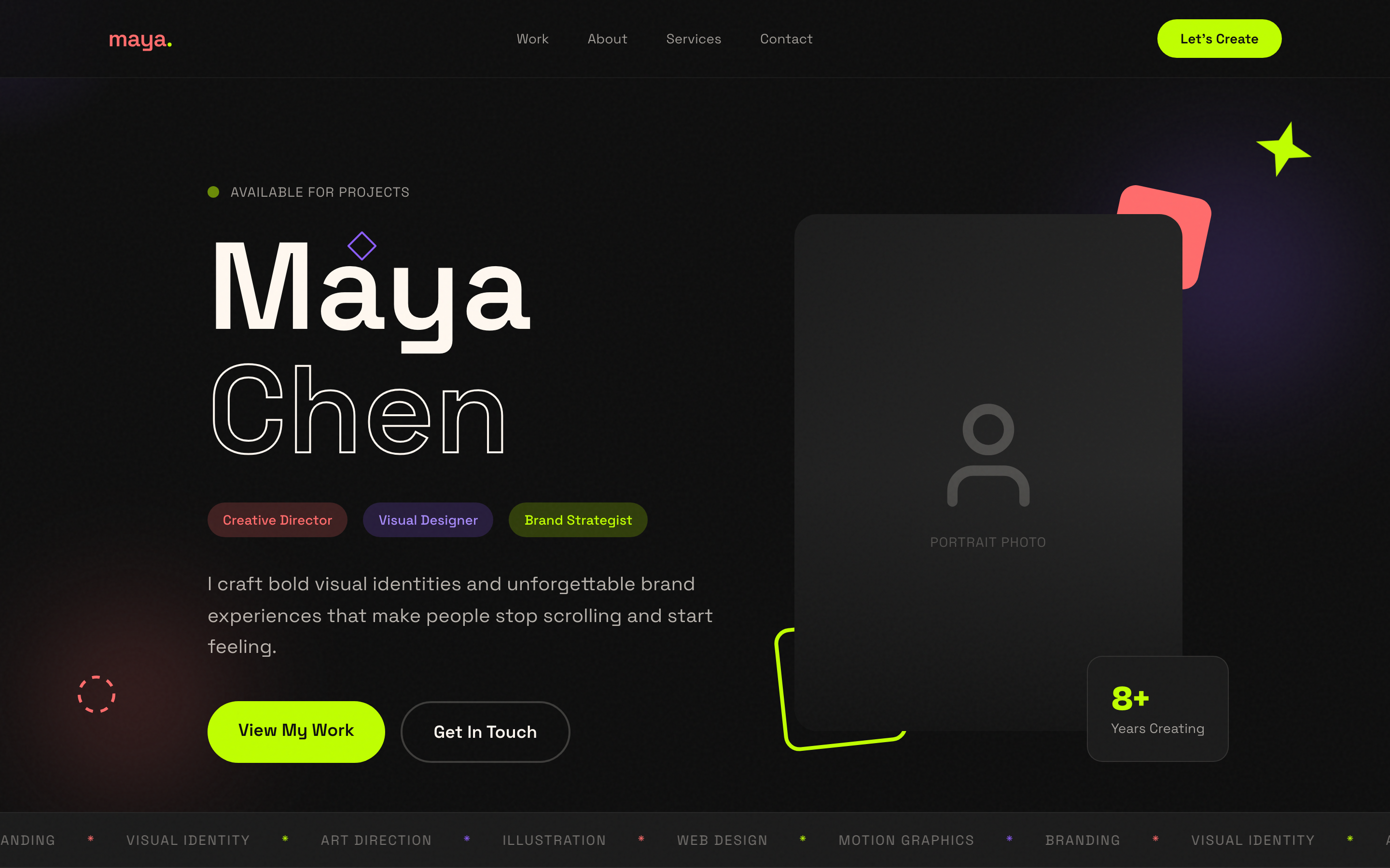 Screenshot of Creative Chaos Portfolio