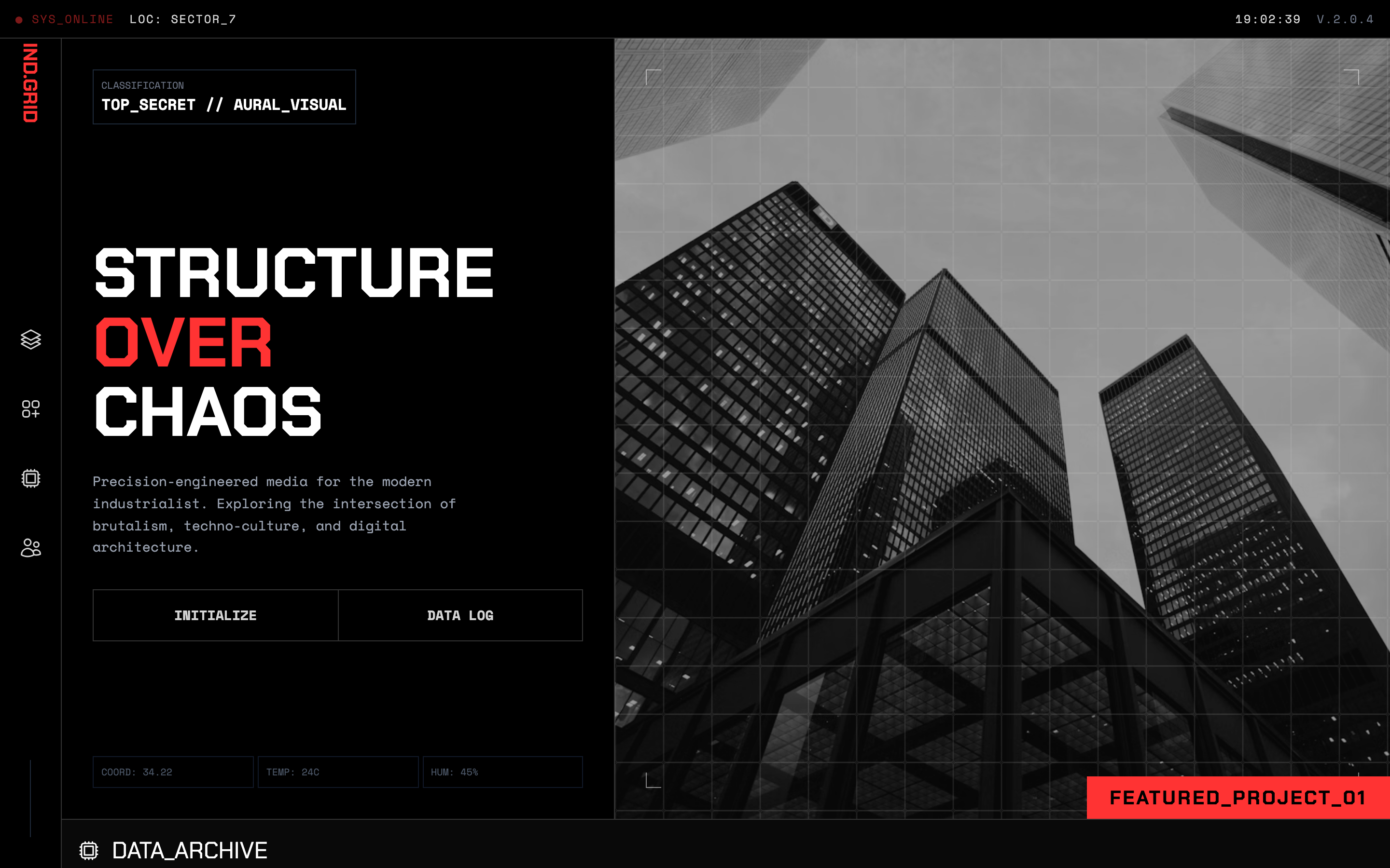 Screenshot of Industrial Media Grid