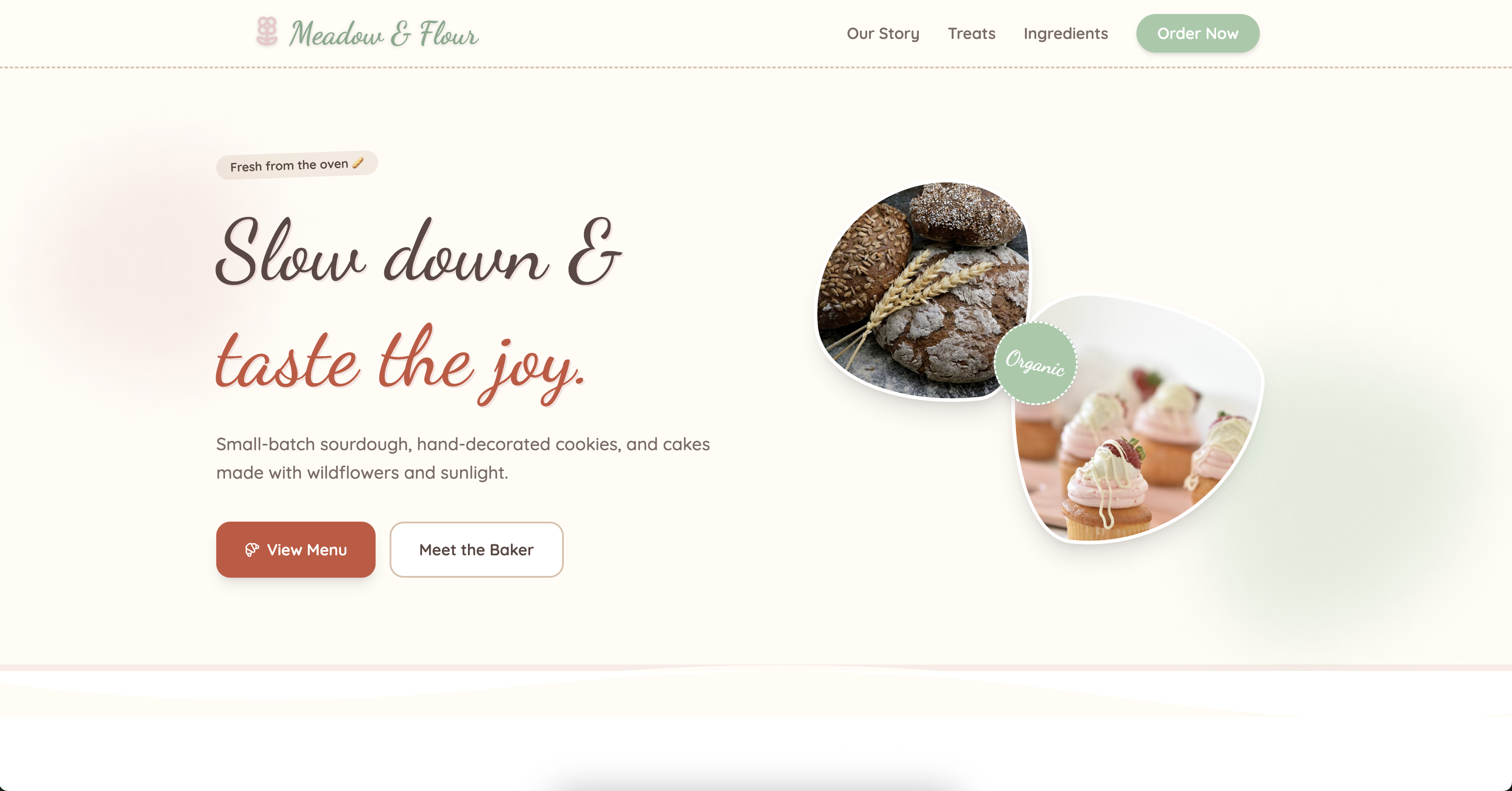 Screenshot of Meadow & Flour