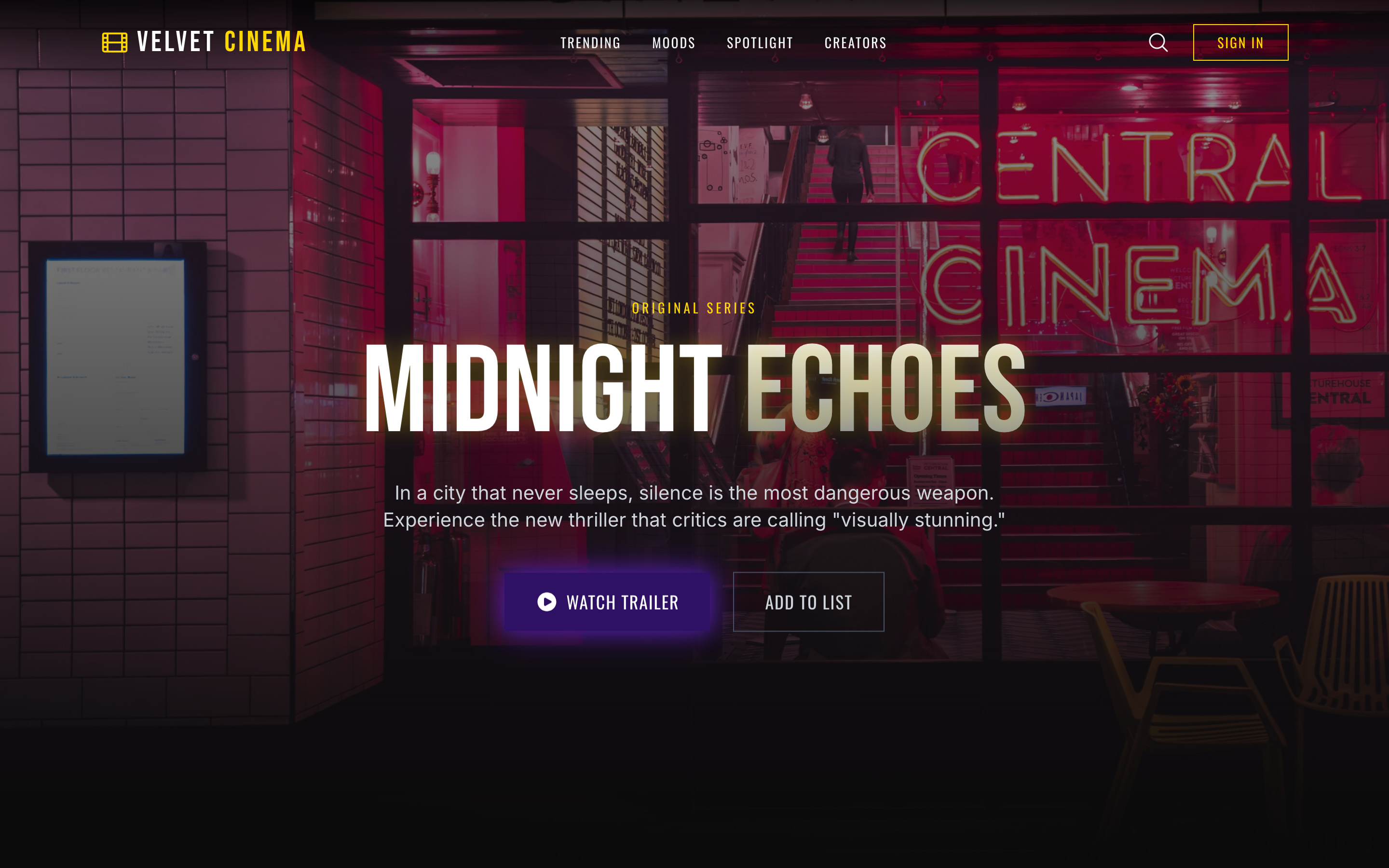 Screenshot of Velvet Cinema Media