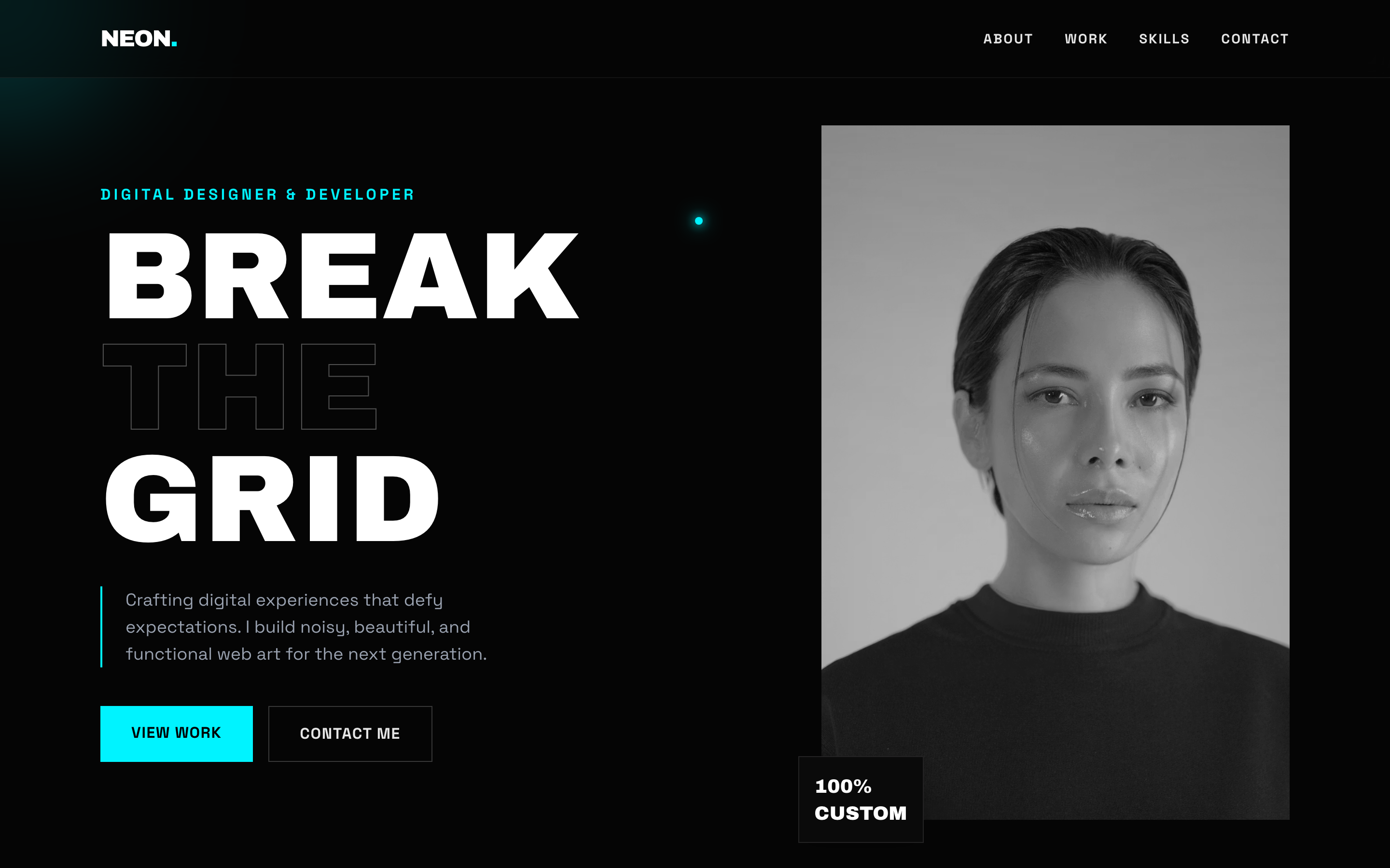 Screenshot of Neon Pulse Portfolio