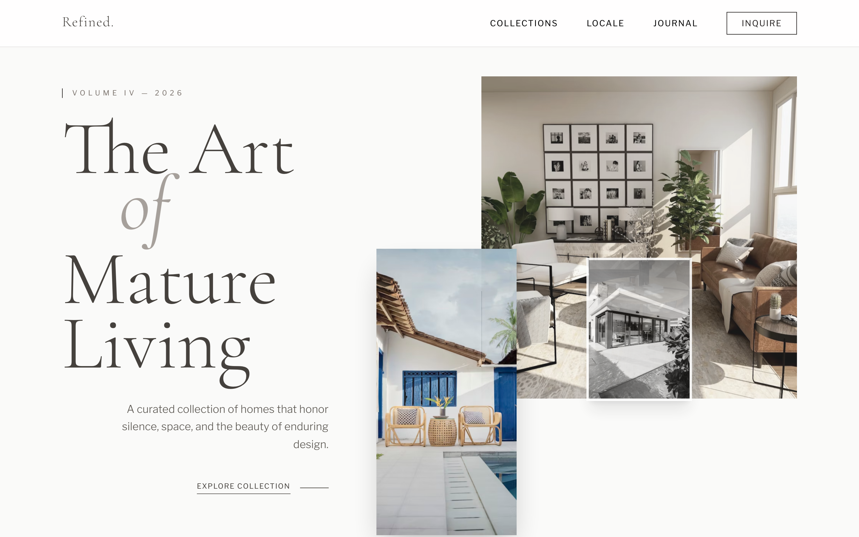 Screenshot of Refined Residence Editorial