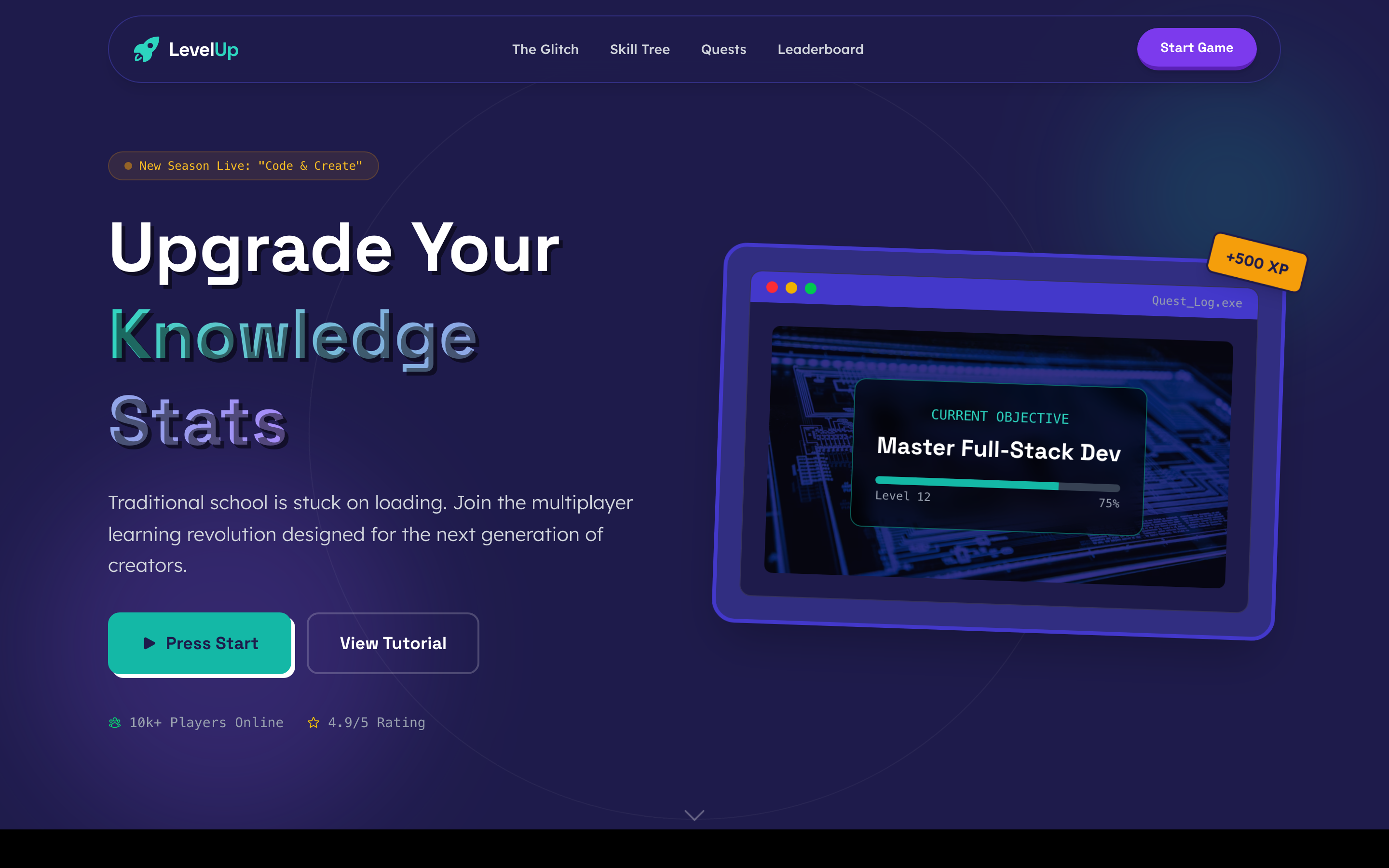 Screenshot of LevelUp Learning Journey