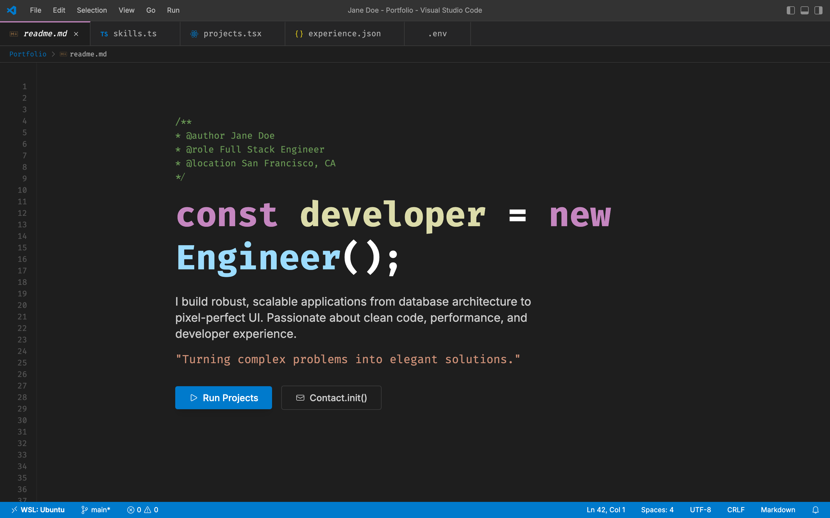 Interactive Node Canvas Portfolio Template