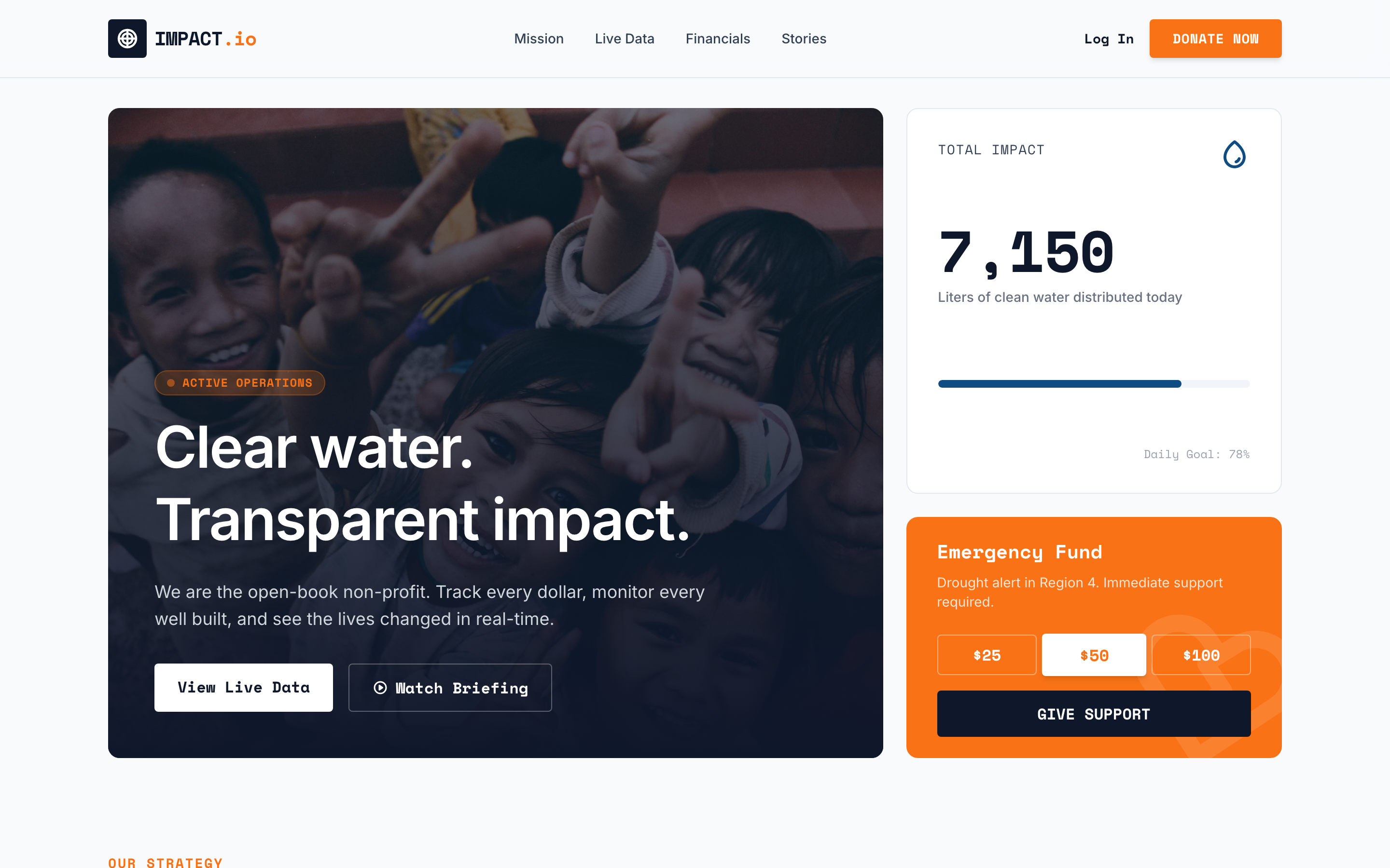 Screenshot of Impact Dashboard