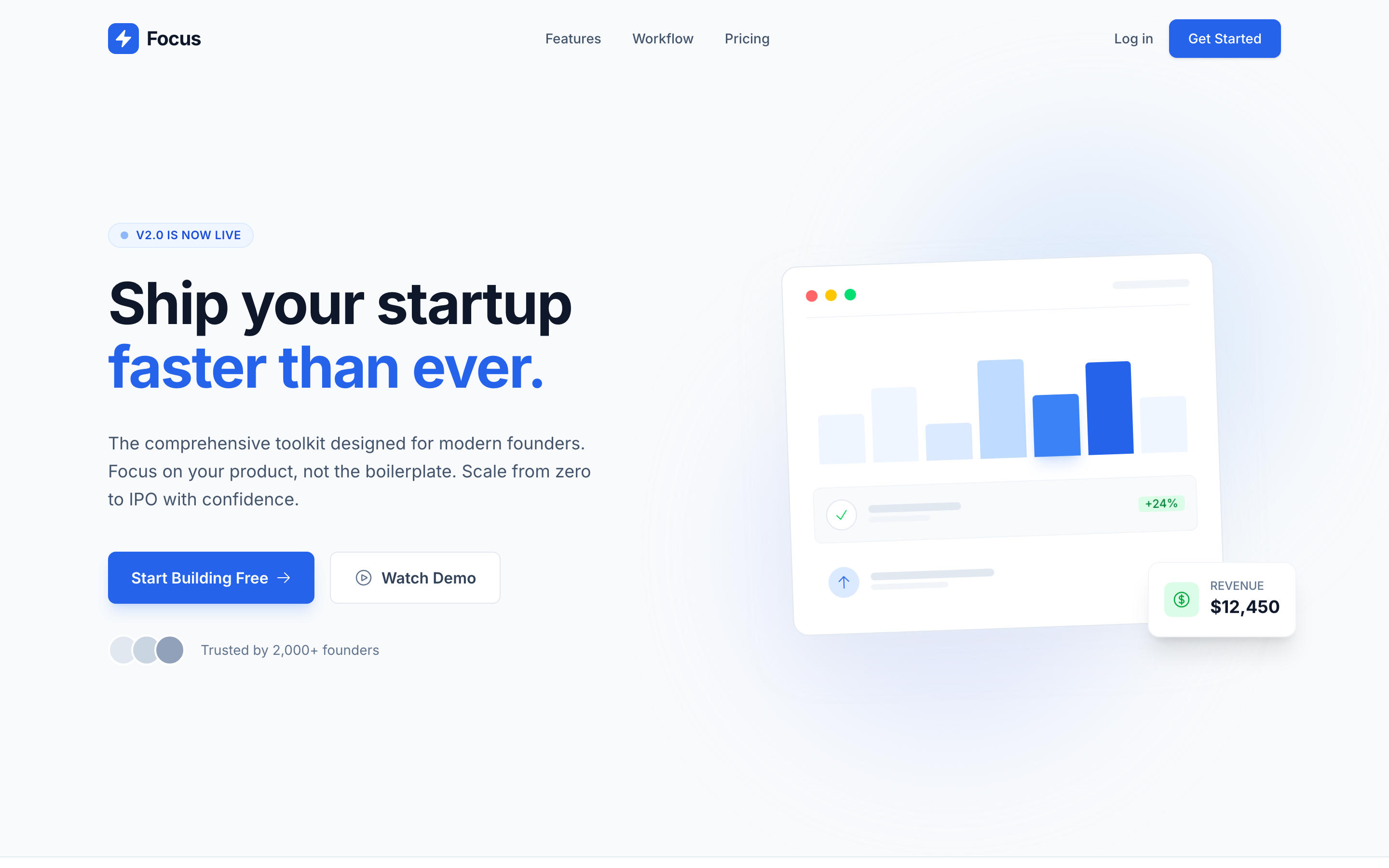Screenshot of Startup Focus Minimal