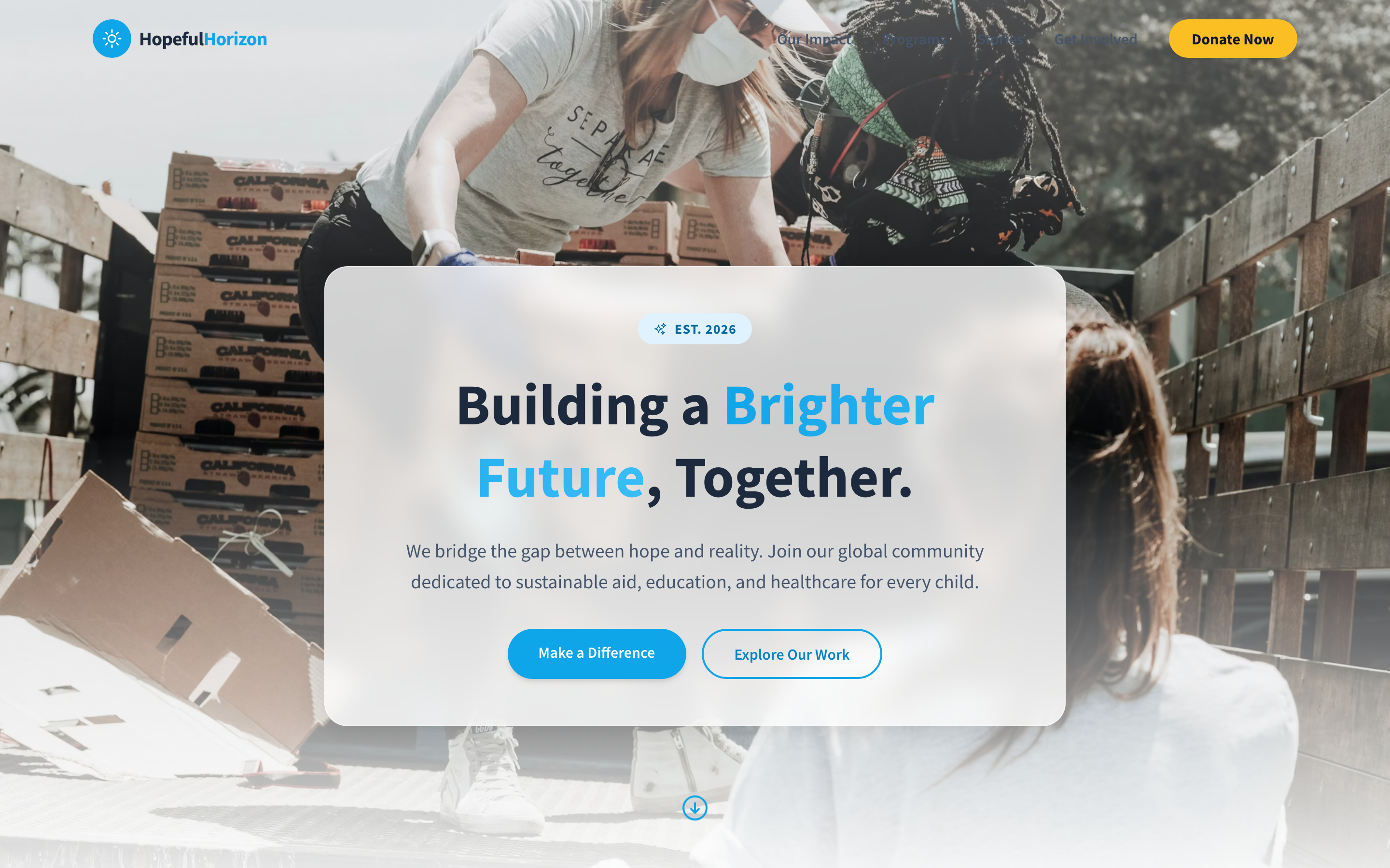 Screenshot of Hopeful Horizon Foundation