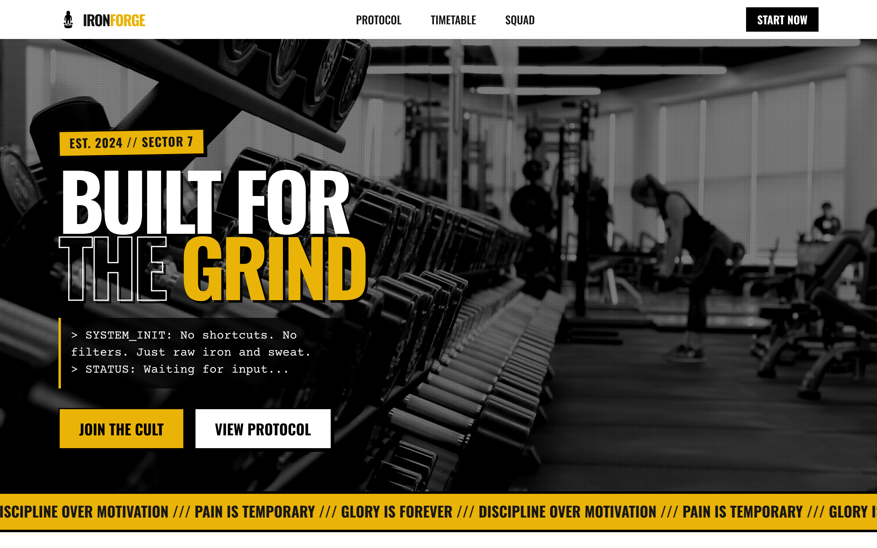 Screenshot of Urban Brutalist Fitness