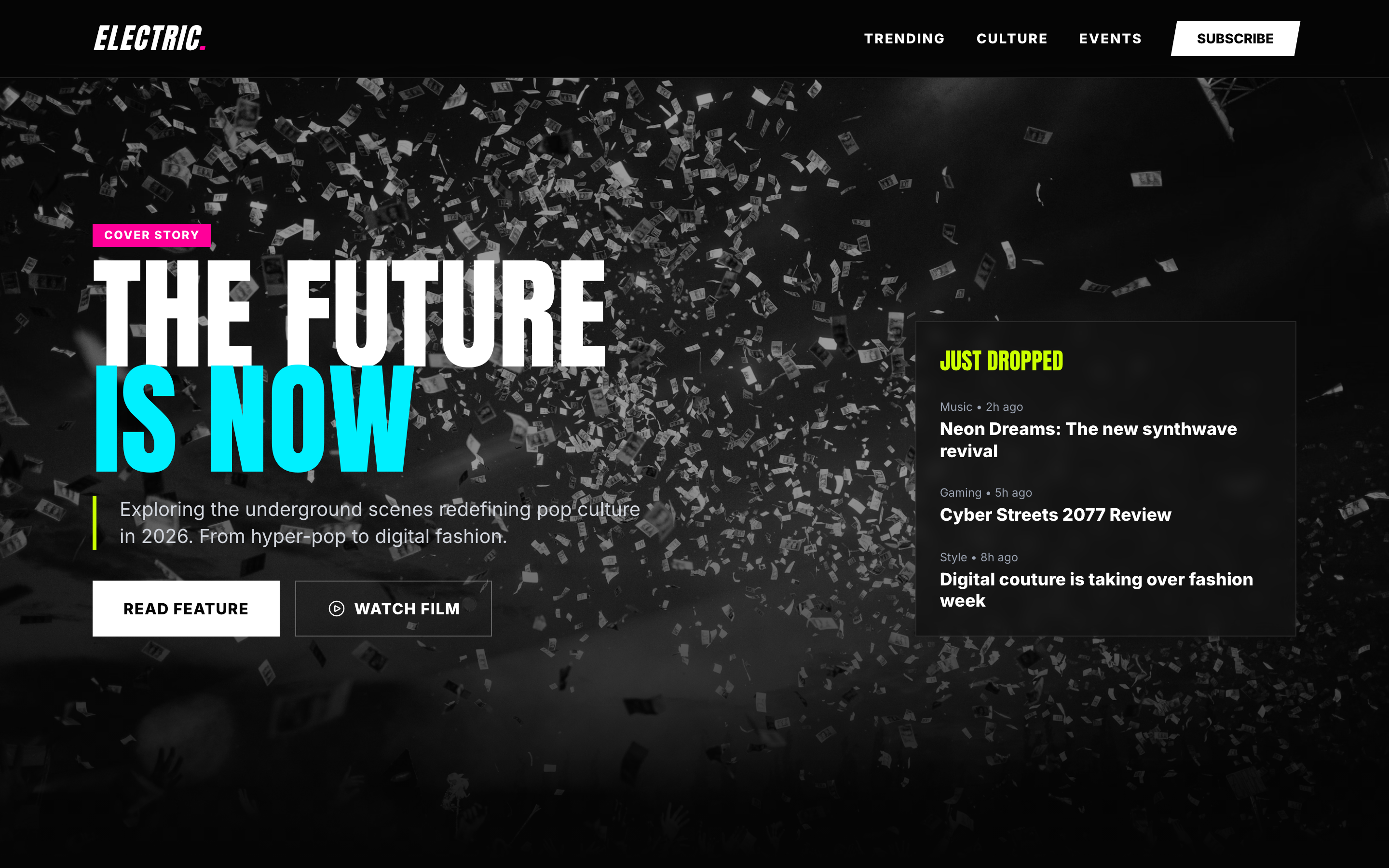 Screenshot of Electric Youth Editorial